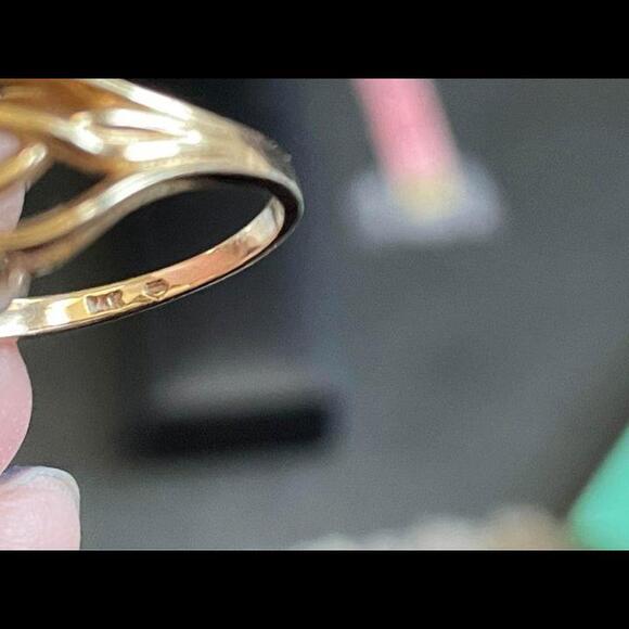 Vintage 14K Aquamarine Sz. 6 - Picture 5 of 7